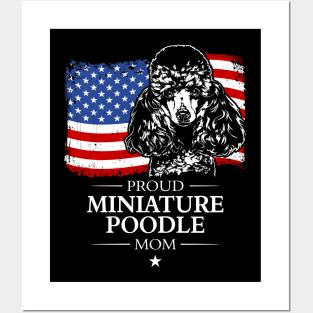 Proud Miniature Poodle Mom American Flag patriotic dog Posters and Art